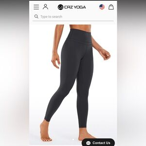 NWT CRZ YOGA Charcoal Leggings